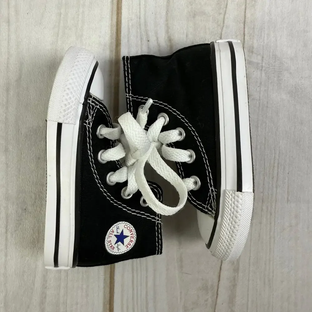 Converse Chuck Taylor All Star High Top Toddler Shoes Black White Size 4